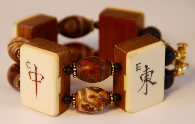 Aged Brown Agate Stone Beads (barrel shaped)